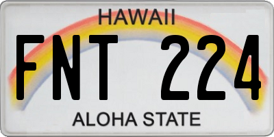 HI license plate FNT224