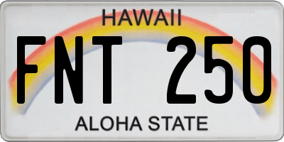 HI license plate FNT250
