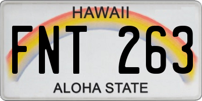 HI license plate FNT263