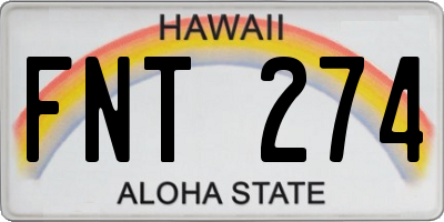 HI license plate FNT274