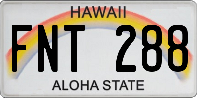 HI license plate FNT288