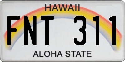 HI license plate FNT311
