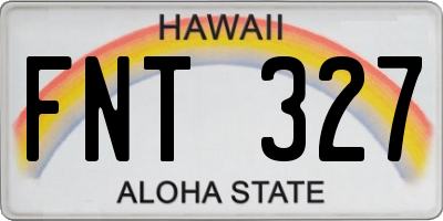 HI license plate FNT327