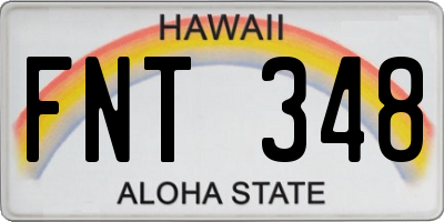 HI license plate FNT348