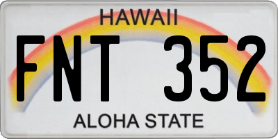 HI license plate FNT352