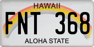 HI license plate FNT368