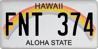 HI license plate FNT374