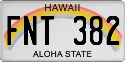 HI license plate FNT382
