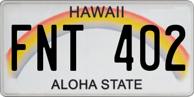 HI license plate FNT402