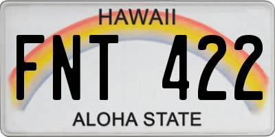 HI license plate FNT422