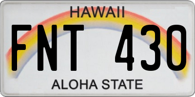 HI license plate FNT430