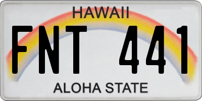 HI license plate FNT441