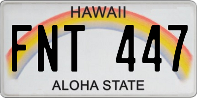 HI license plate FNT447