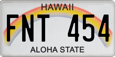 HI license plate FNT454