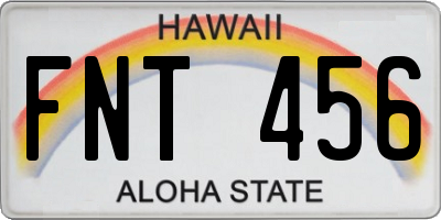 HI license plate FNT456