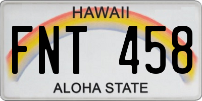 HI license plate FNT458