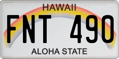 HI license plate FNT490