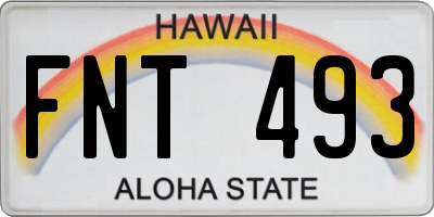 HI license plate FNT493