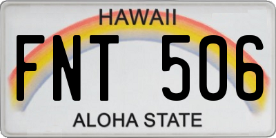 HI license plate FNT506