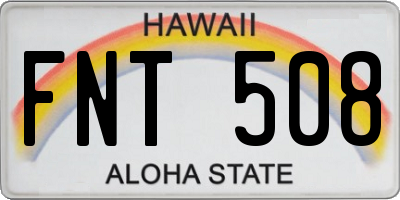HI license plate FNT508