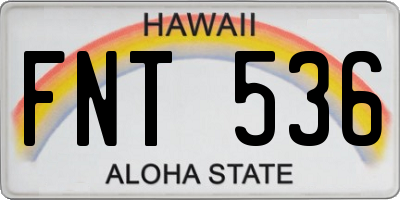 HI license plate FNT536