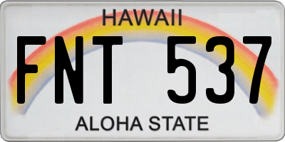 HI license plate FNT537