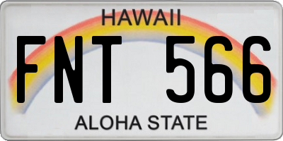 HI license plate FNT566