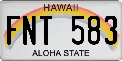 HI license plate FNT583