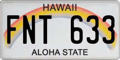 HI license plate FNT633