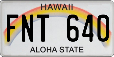 HI license plate FNT640