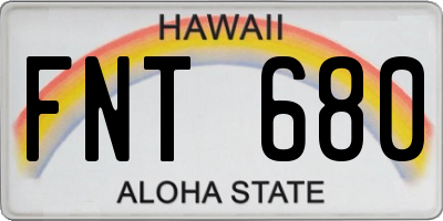HI license plate FNT680