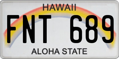 HI license plate FNT689
