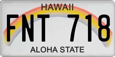 HI license plate FNT718
