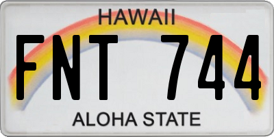 HI license plate FNT744