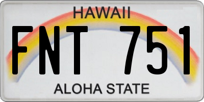 HI license plate FNT751