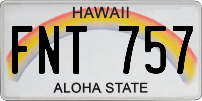 HI license plate FNT757