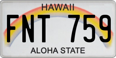 HI license plate FNT759