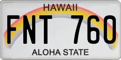 HI license plate FNT760