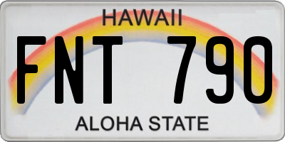 HI license plate FNT790