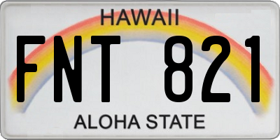 HI license plate FNT821