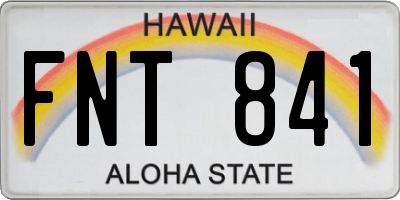 HI license plate FNT841