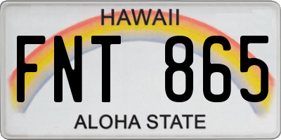 HI license plate FNT865