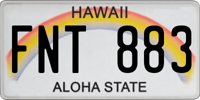 HI license plate FNT883