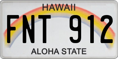 HI license plate FNT912