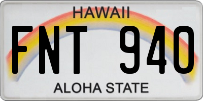 HI license plate FNT940