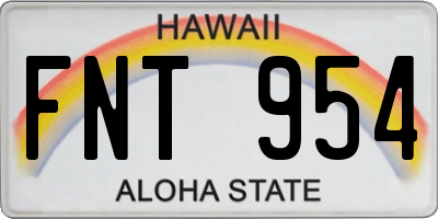 HI license plate FNT954