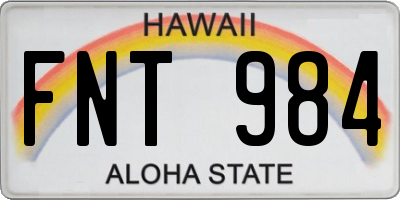 HI license plate FNT984