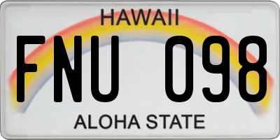 HI license plate FNU098