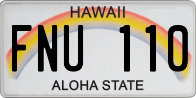 HI license plate FNU110