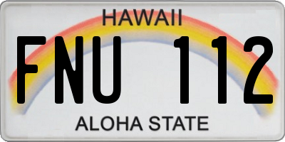 HI license plate FNU112